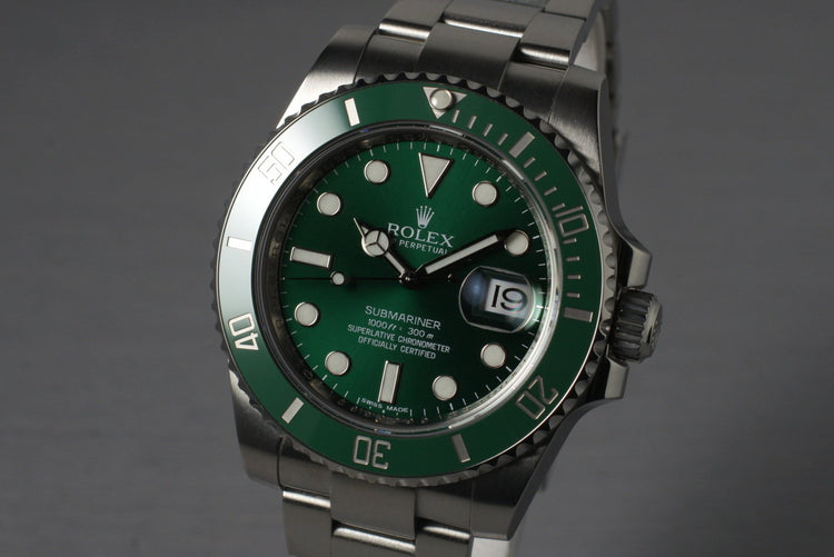 2010 Rolex Green Submariner 116610V with Box and Papers