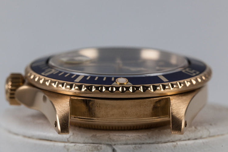 1984 Rolex 18k Submariner 16808 Blue Nipple Dial