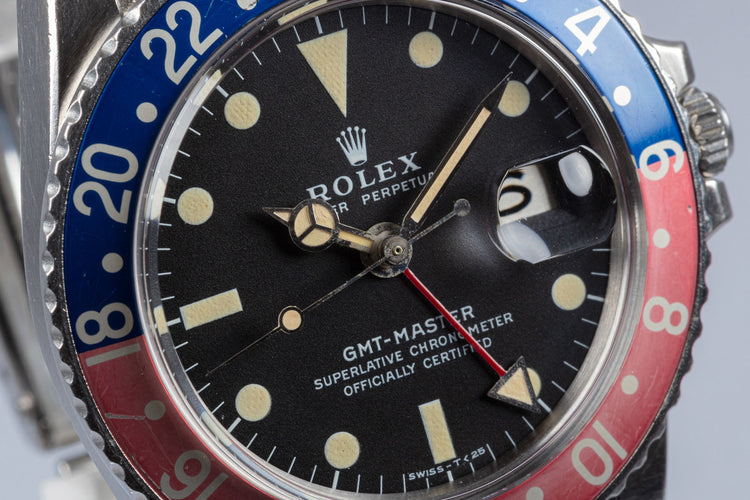 1972 Unpolished Vintage Rolex GMT-Master MKII 1675 with Box