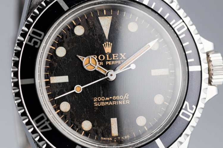 1967 Rolex Submariner 5513 Gilt Meters First Dial with Spider Cracking Patina