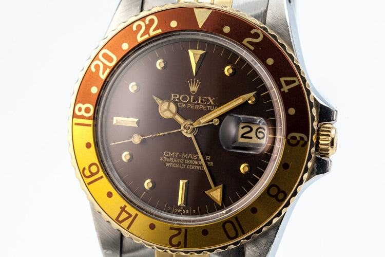 1981 Rolex Two Tone GMT 16753 Root Beer Dial