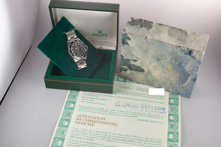 1983 Rolex Submariner 16800 Matte Dial with Box and Papers