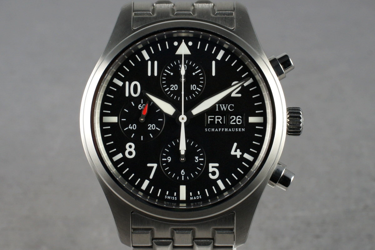 HQ Milton IWC Pilots Chronograph IW371704 Inventory 2765 For Sale