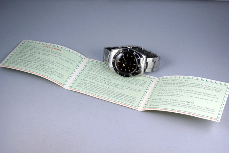 1959 Rolex Submariner 6536-1 Glossy Gilt Chapter Ring Dial with Papers