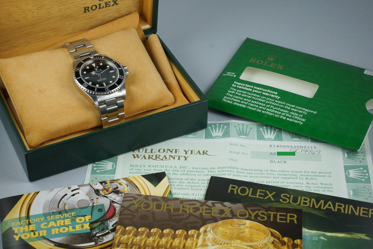 1999 Rolex Submariner 14060 with Box and Papers