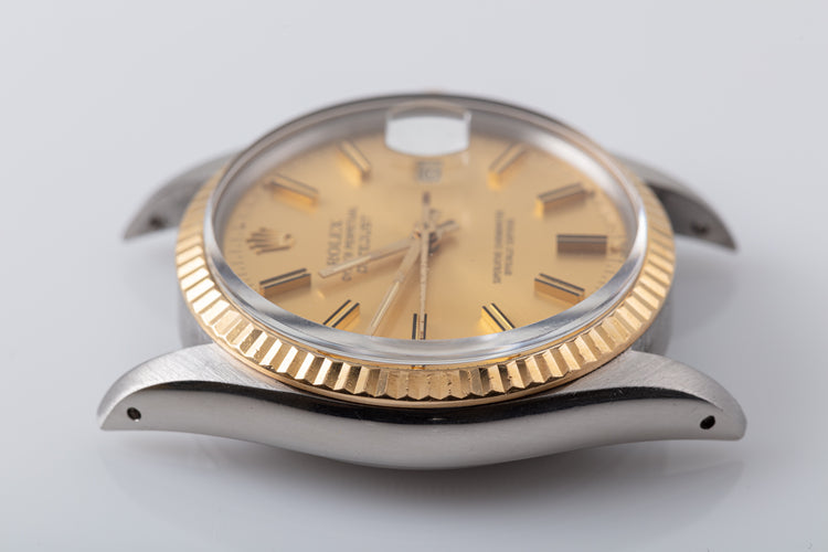 1985 Rolex 18k/SS DateJust Gold Dial