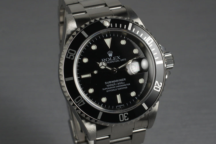 1999 Rolex Submariner 16610 with Box and Papers