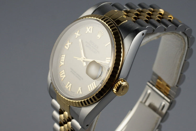 1991 Rolex Two Tone DateJust 16233 Cream Roman Dial
