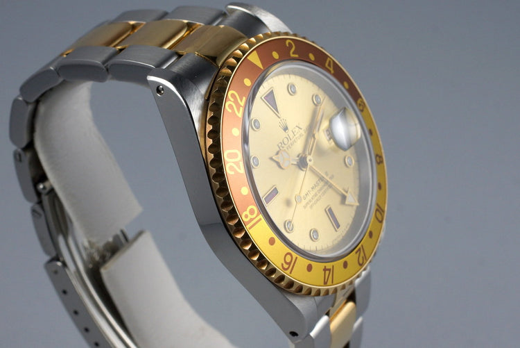 1991 Rolex Two Tone GMT II 16713 Serti Dial