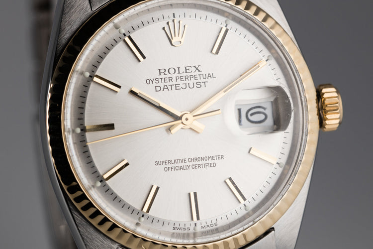 1967 Rolex Two Tone Date Just 1601 Silver Dial