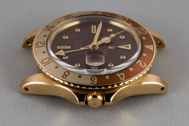 1969 Rolex 18K YG GMT-Master 1675 Matte Brown Nipple Dial