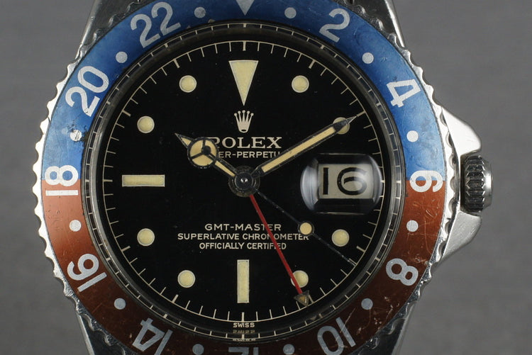 1960 Rolex GMT 1675 PCG with Glossy Gilt Chapter Ring Dial