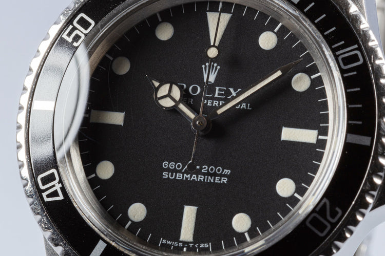 1972 Vintage Rolex Submariner 5513 Serif Dial with Service Papers