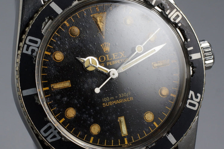 1959 Rolex Submariner 6536-1 Glossy Gilt Chapter Ring Dial with Papers