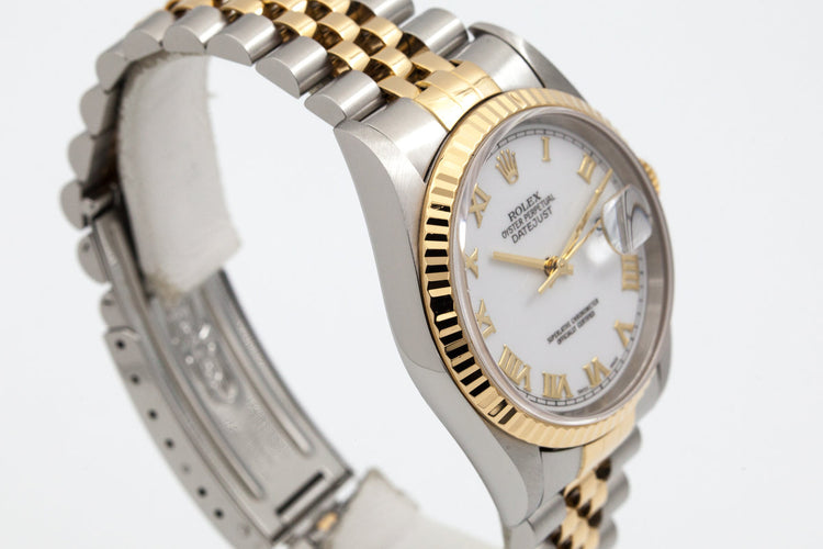 1997 Rolex Two Tone DateJust 16233 White Dial with Box and Papers