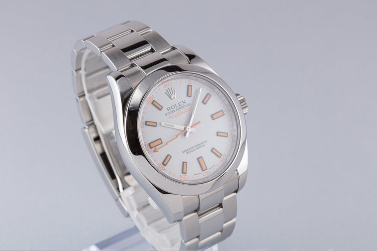 2009 Rolex Milgauss 116400 White Dial