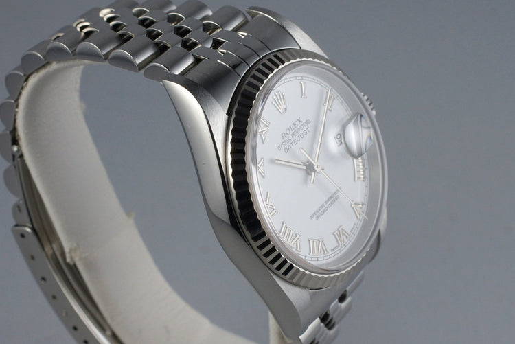 2004 Rolex DateJust 16234 with White Roman Dial