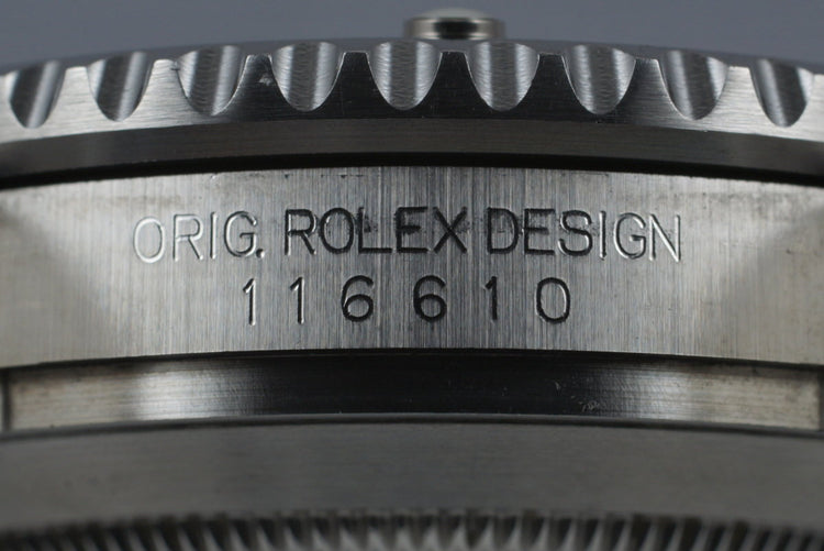 2013 Rolex Green Submariner 116610V with Box and Papers