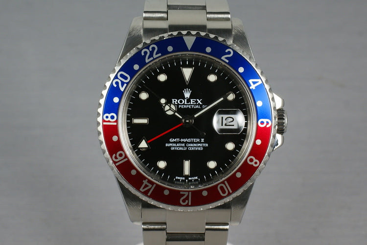 Rolex GMT Ref: 16710 F serial with Box and Papers