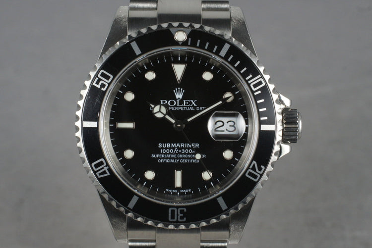 2001 Rolex Submariner 16610 with Box and Papers