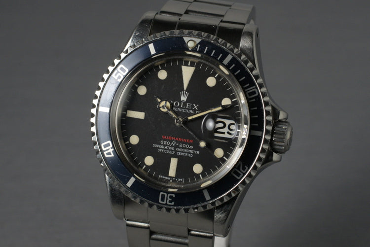 1970 Rolex Red Submariner 1680 Mark IV Dial