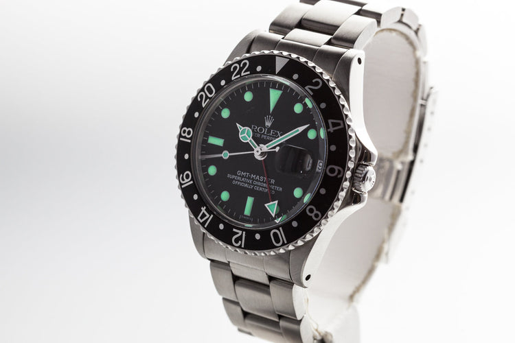 1978 Rolex GMT-Master with Black Bezel Insert and Luminova Service Dial