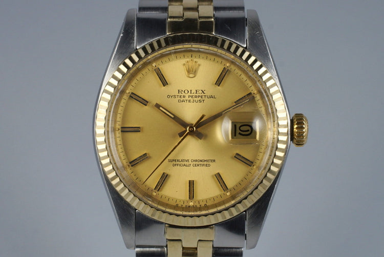 1972 Rolex Two Tone DateJust 1601 with Champagne Sigma Dial