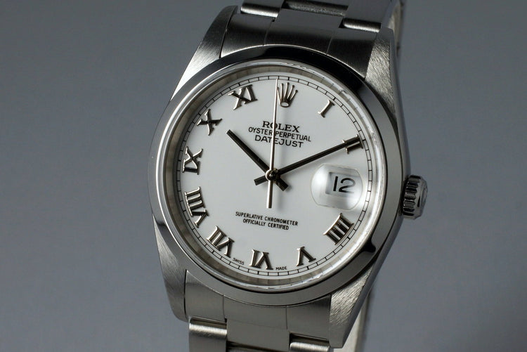 2003 Rolex DateJust 16200 with White Roman Dial