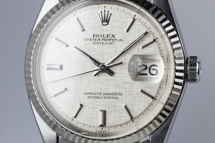1972 Rolex Datejust 1601 No-Lume Linen Dial