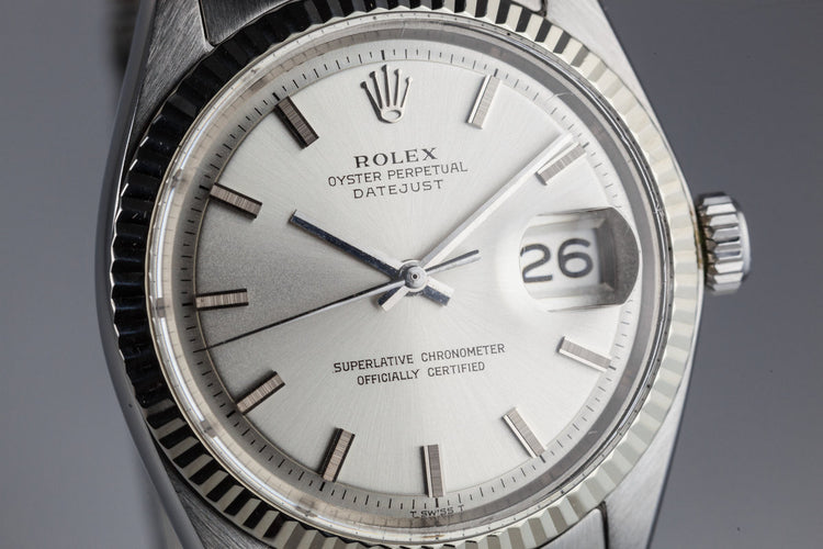 1972 Rolex DateJust 1601 Silver Dial with No Lume Dial