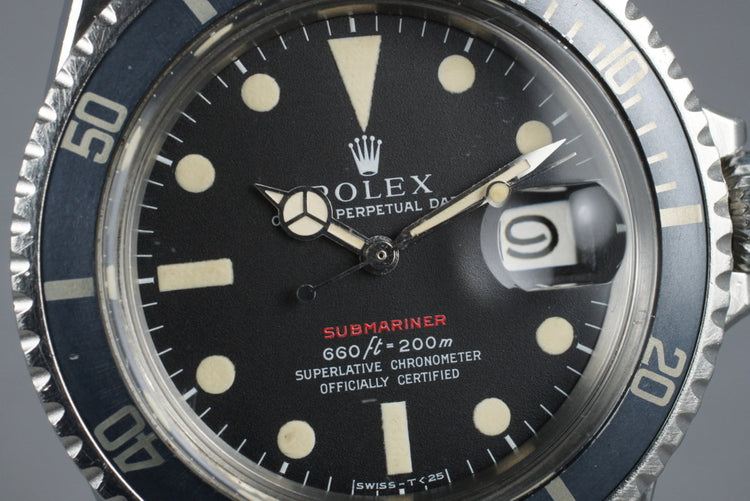 1970 Rolex Red Submariner 1680 Mark IV Dial