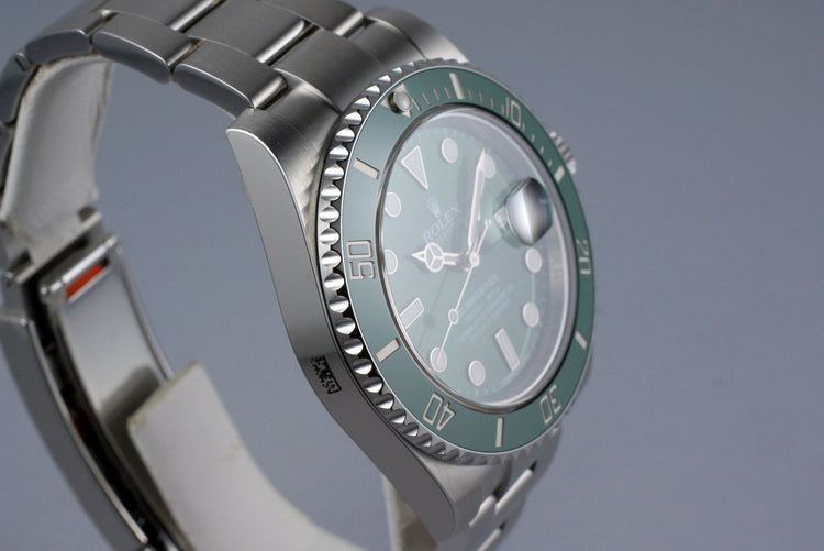 2016 Rolex Green Submariner 116610LV with Box and Papers MINT