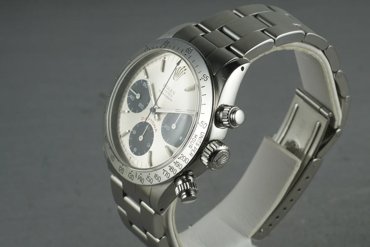 1986 Rolex Daytona 6265 Silver Big Red Daytona with Box and Papers