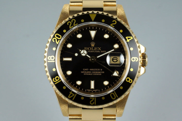 1994 Rolex YG GMT II 16718 with Box and Papers