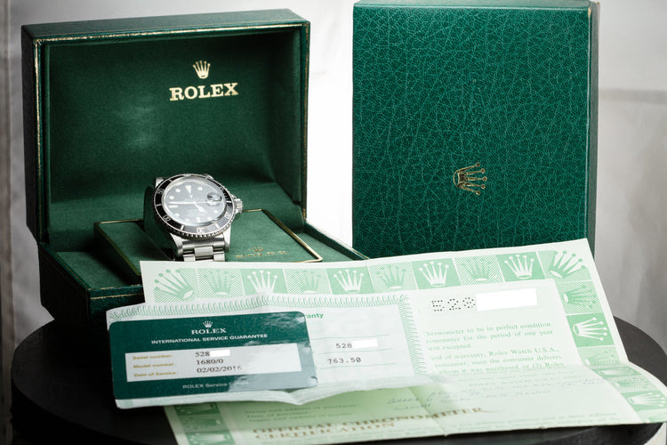1978 Rolex Submariner 1680 with Box, Papers, and Service Papers