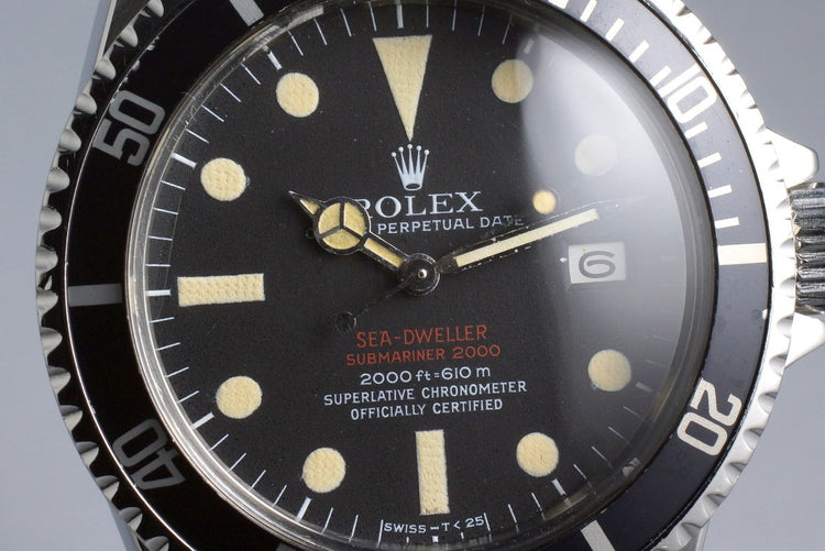 1972 Rolex Double Red Sea Dweller 1665 Mark III Dial