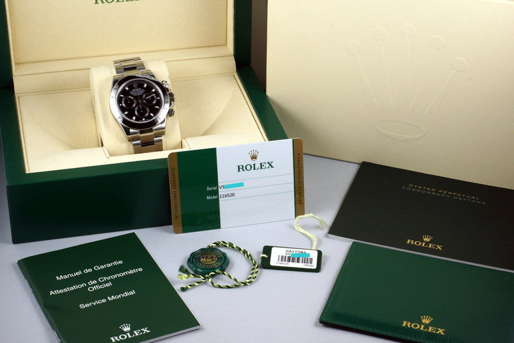 2015 Rolex Daytona 116520 Black Dial with Box and Papers MINT