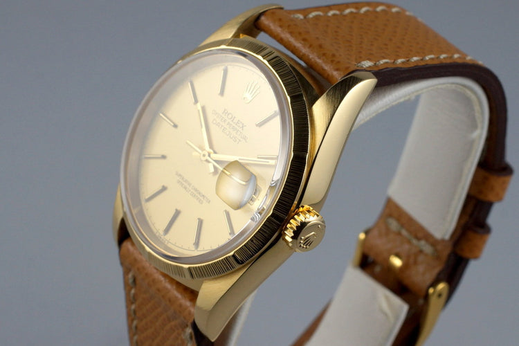1994 Rolex YG Bark DateJust 16248 Matte Champagne Dial