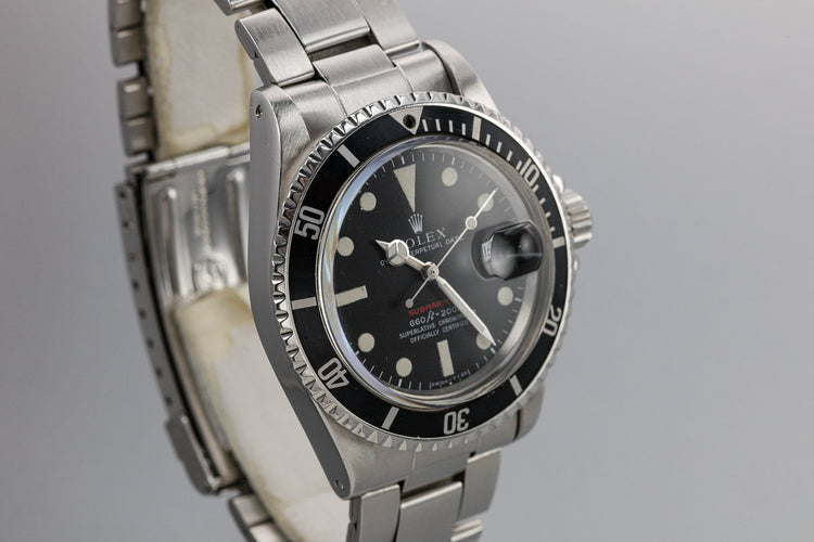 1970 Rolex Red Submariner 1680 MK IV Dial with Service Papers