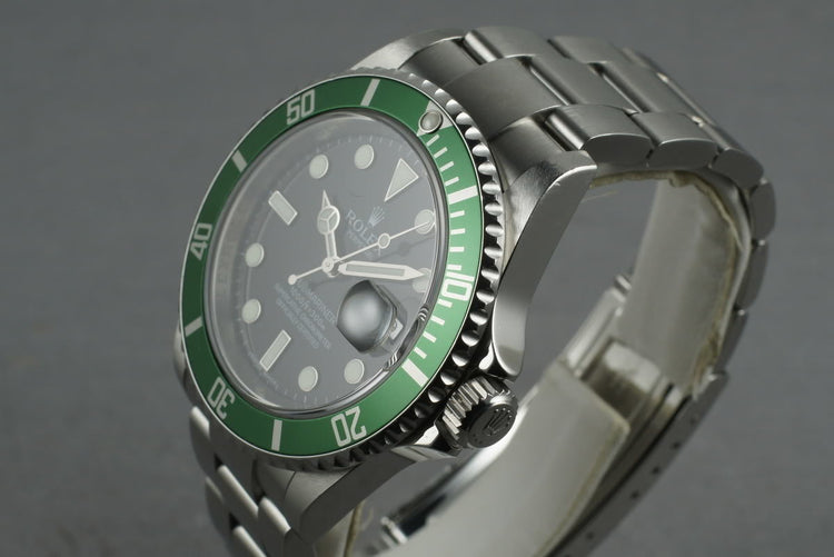 2007 Rolex Green Submariner 16610 LV
