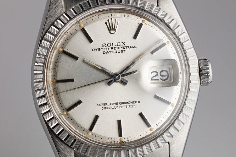 1974 Rolex DateJust 1603 Silver Sigma RAIL DIAL Dial