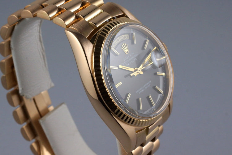 1972 Rolex Rose Gold Day-Date 1803 Black Dial