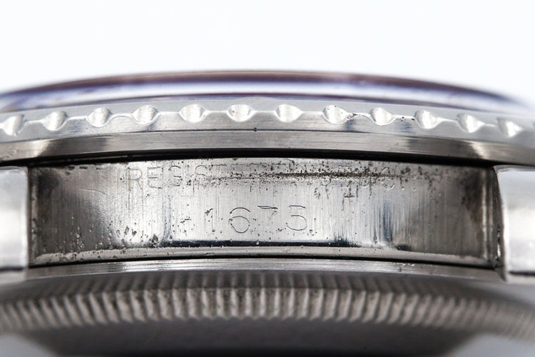 1963 Rolex GMT 1675 PCG Gilt UNDERLINE Dial with and Fuchsia Insert and Papers