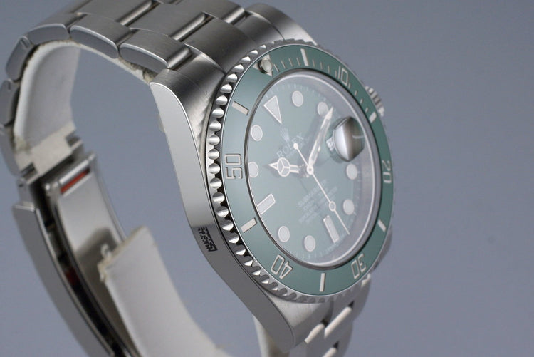 2016 Rolex Green Submariner 116610LV with Box and Papers MINT