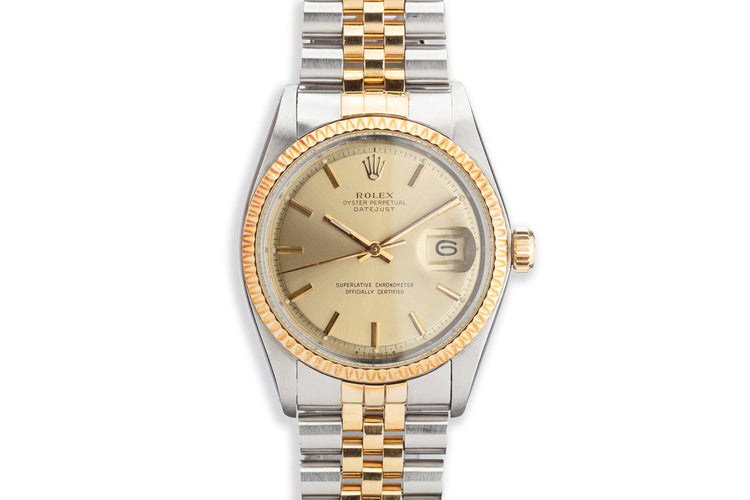 1974 Vintage Rolex DateJust 1601 Gold Dial