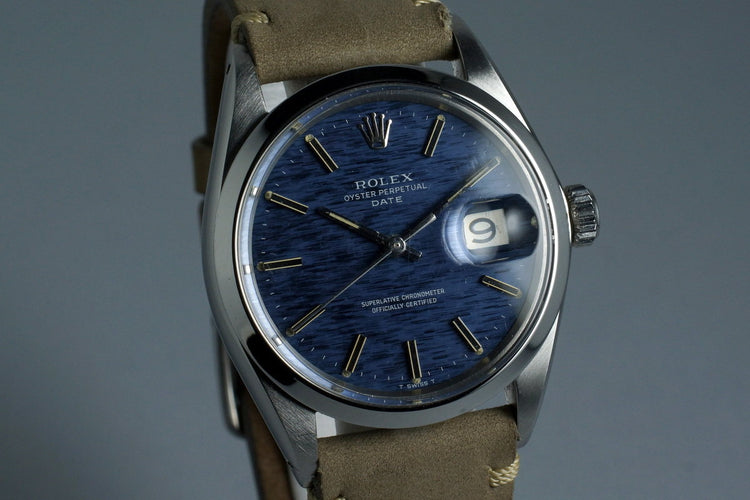 1969 Rolex Date 1500 Blue Textured Dial