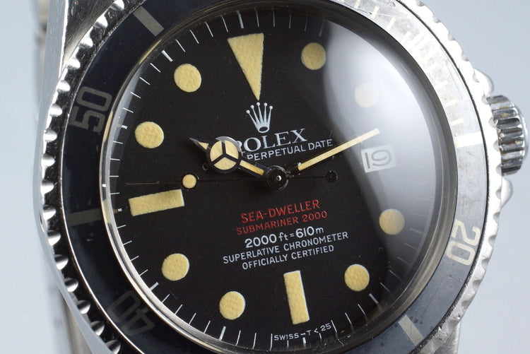 1975 Rolex Double Red Sea Dweller 1665 Mark IV Dial with Box and Papers