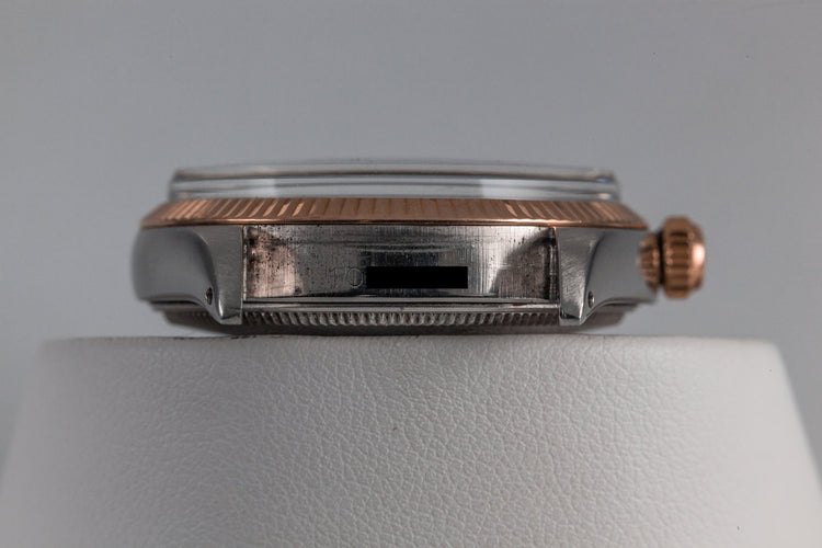 1964 Rolex Rose Gold and Stainless Steel Oyster Perpetual 1005 Black Gilt Dial