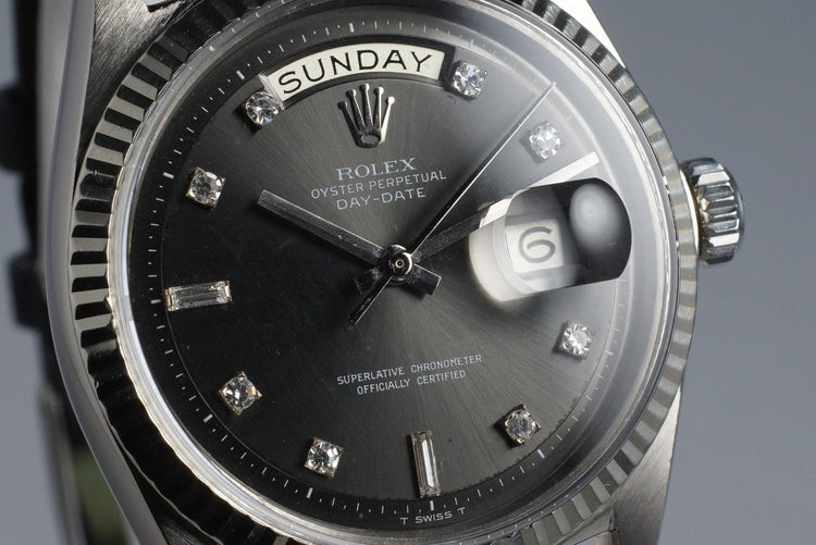 1964 Rolex WG Day-Date 1803 Factory Gray Diamond Dial