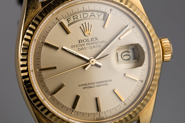 1972 Rolex 18K YG Day-Date 1803 Champagne Dial